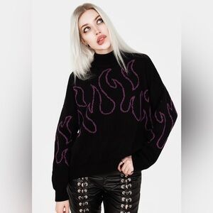 Disturbia Blaze Sweater - Black and Purple